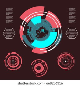 Futuristic virtual graphic touch user interface, HUD