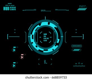 Futuristic virtual graphic touch user interface, HUD