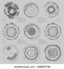 Futuristic virtual graphic touch user interface, HUD