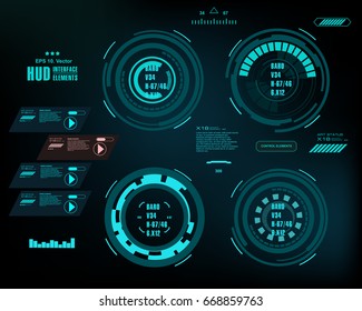 Futuristic virtual graphic touch user interface, HUD