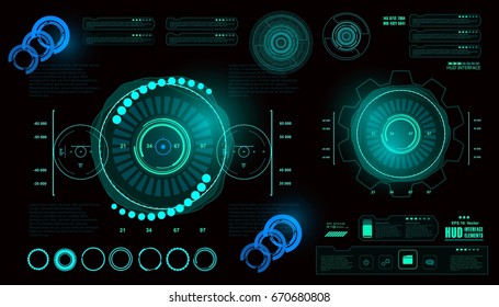 Futuristic virtual graphic touch user interface, HUD