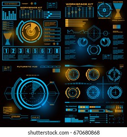 Futuristic virtual graphic touch user interface, HUD