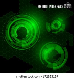 Futuristic virtual graphic touch user interface, HUD