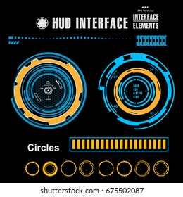 Futuristic virtual graphic touch user interface, HUD