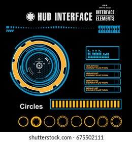 Futuristic virtual graphic touch user interface, HUD