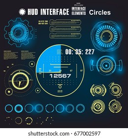 Futuristic virtual graphic touch user interface, HUD