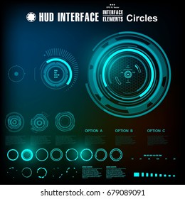 Futuristic virtual graphic touch user interface, HUD