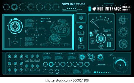 Futuristic virtual graphic touch user interface, HUD