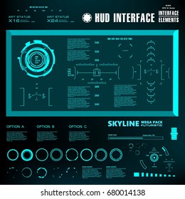 Futuristic virtual graphic touch user interface, HUD