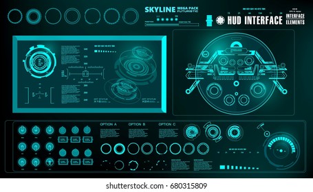 Futuristic virtual graphic touch user interface, HUD