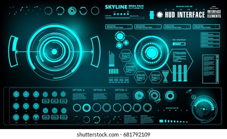 Futuristic virtual graphic touch user interface, HUD