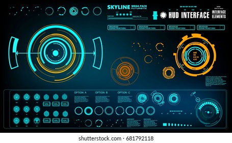Futuristic virtual graphic touch user interface, HUD