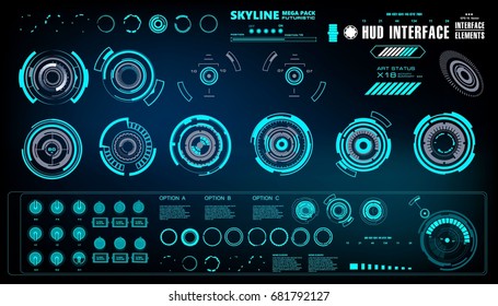 Futuristic virtual graphic touch user interface, HUD