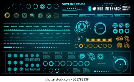 Futuristic virtual graphic touch user interface, HUD