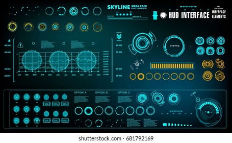 Futuristic virtual graphic touch user interface, HUD