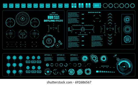 Futuristic virtual graphic touch user interface, HUD