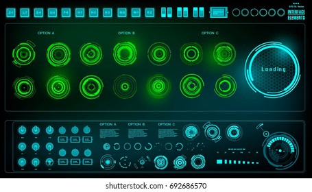 Futuristic virtual graphic touch user interface, HUD