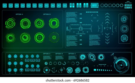 Futuristic virtual graphic touch user interface, HUD