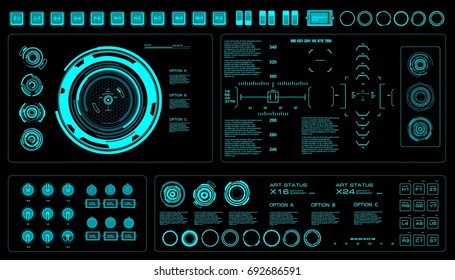 Futuristic virtual graphic touch user interface, HUD