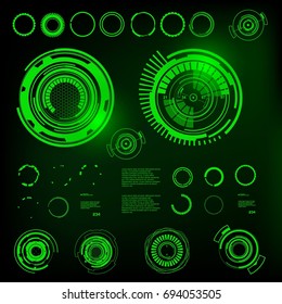 Futuristic virtual graphic touch user interface, HUD