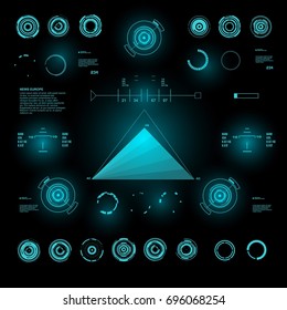 Futuristic virtual graphic touch user interface, HUD
