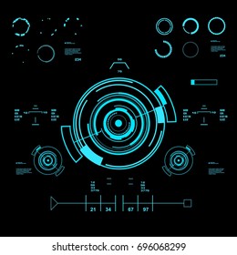 Futuristic virtual graphic touch user interface, HUD