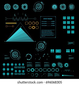 Futuristic virtual graphic touch user interface, HUD