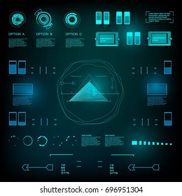 Futuristic virtual graphic touch user interface, HUD