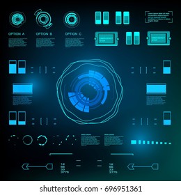 Futuristic virtual graphic touch user interface, HUD