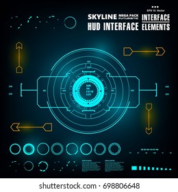 Futuristic virtual graphic touch user interface, HUD