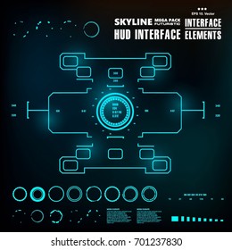 Futuristic virtual graphic touch user interface, HUD