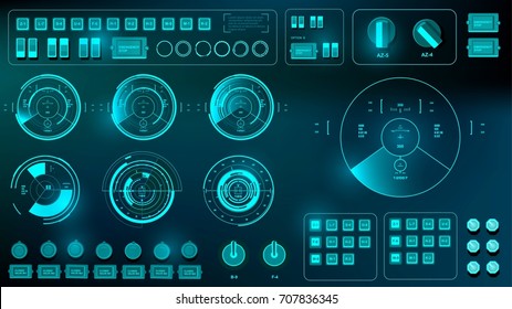 Futuristic virtual graphic touch user interface, HUD