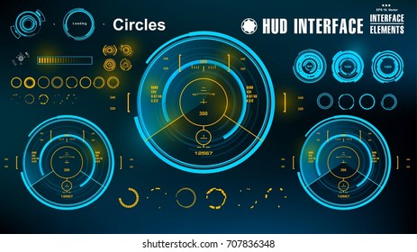 Futuristic virtual graphic touch user interface, HUD