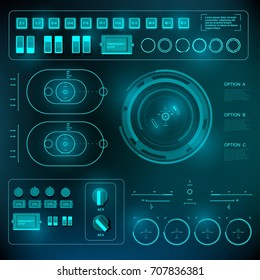 Futuristic virtual graphic touch user interface, HUD
