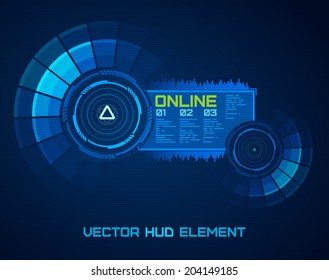 Futuristic virtual graphic user interface HUD. Vector illustration.