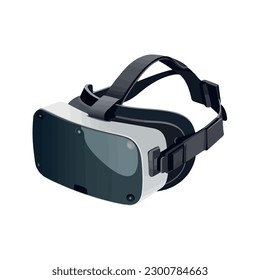 Futuristic virtual reality glasses over white