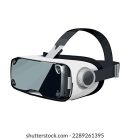 Futuristic virtual reality simulator glasses icon isolated