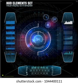 Futuristic VR Head-up Display Design. Sci-Fi Helmet HUD. Future Technology Display Design.