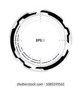 Futuristic VR HUD Circle Background. Virtual Reality Technology Design. Sci-Fi Circular Template for Games, Advertising, Banner, Interface, Artificial Intelligence, Graphical User Interface and other