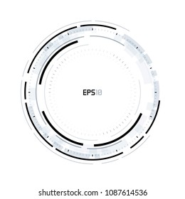 Futuristic VR HUD Circle Background. Virtual Reality Technology Design. Sci-Fi Template for Games, Banners, Interface, Artificial Intelligence Graphical User Interface and other
