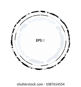 Futuristic VR HUD Circle Background. Virtual Reality Technology Design. Sci-Fi Template for Games, Banners, Interface, Artificial Intelligence Graphical User Interface and other