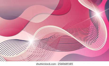 Futuristic wallpaper in pink tones. An excellent background for designing social media pages, posters, presentations, outdoor advertising and your other projects. Vector.