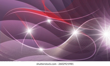 Futuristic wallpaper in purple pink tones. A beautiful illustration for interior decoration, corporate designs, blogs, postcards, posters and your other projects. Vector. 