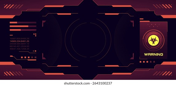 Futuristic Warning Signs on Gradient Background