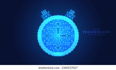 Futuristic watch. Modern digital low polygon style