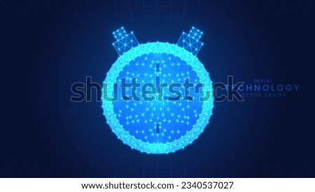 Futuristic watch. Modern digital low polygon style