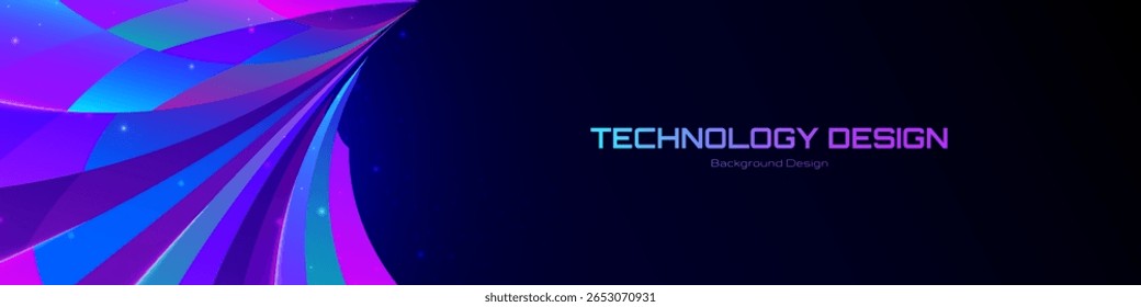 Futuristische Farb- und Lichtwelle verschmelzen zu einem schlanken, von Technik inspirierten digitalen Hintergrunddesign