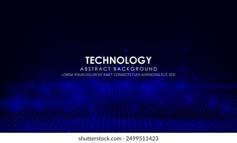 Futuristic wave dots with concept big data. Abstract digital technology background.