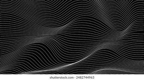 Futuristic Wave Lines Pattern Abstract Background. Technology. Vector Illustration