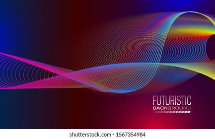 Futuristic waves background design. Cyberspace style banner template.